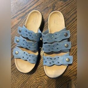 Comfortable Blue Leather Sandals 💎💎
